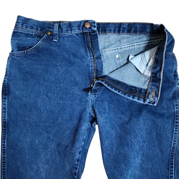 Wrangler Jeans Mens Size 36x30 Cowboy Cut Original Fit Blue Denim With Pockets - Picture 2 of 5